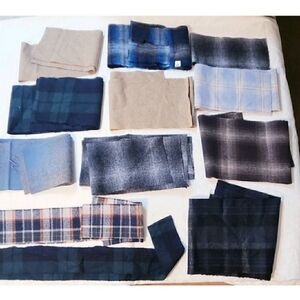 Lot Of Light & Medium Weight Pendleton Wool Fabric Remnants Variety Sizes Lol